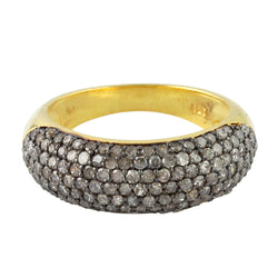 Pave Diamond Band Ring 925 Sterling Silver Women Fashion Jewelry
