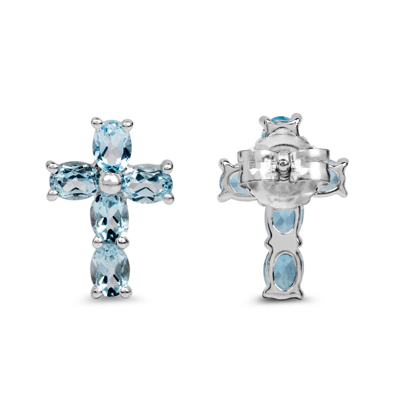 2.00 Carat Genuine Blue Topaz .925 Sterling Silver Earrings