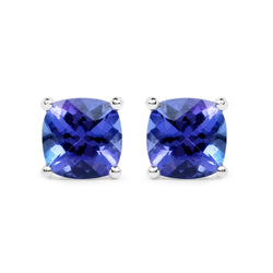 1.90 Carat Genuine Tanzanite 14K White Gold Earrings