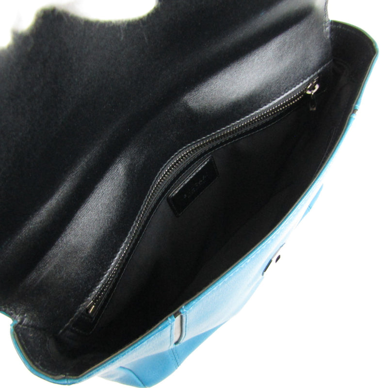 Bvlgari 39394 Women's Leather Handbag,Shoulder Bag Blue