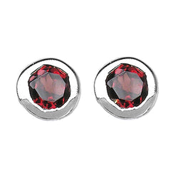 0.64 Carat Genuine Garnet .925 Sterling Silver Earrings