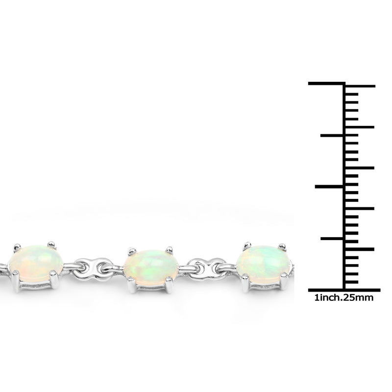 4.05 Carat Genuine Ethiopian Opal .925 Sterling Silver Bracelet