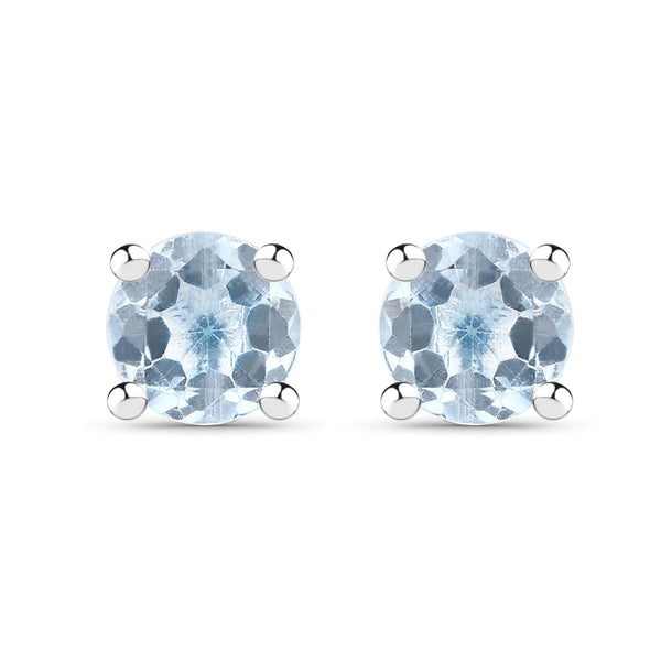 2.07 Carat Genuine Blue Topaz .925 Sterling Silver Earrings