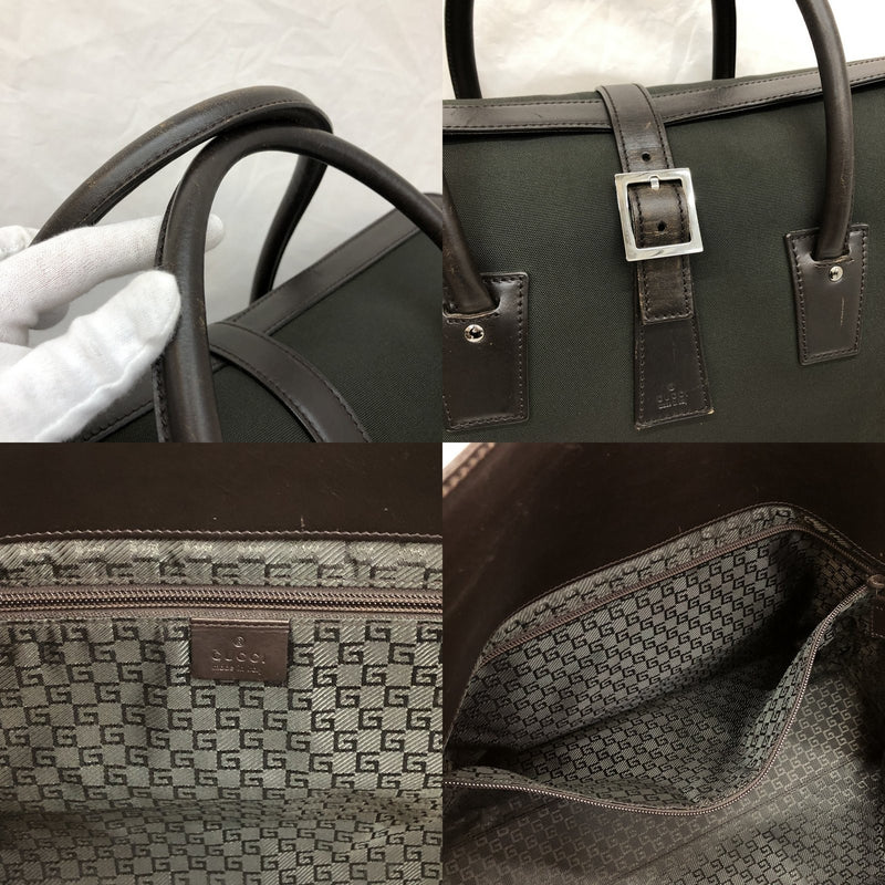 GUCCI Gucci Boston bag 108822 khaki brown canvas leather travel mens womens