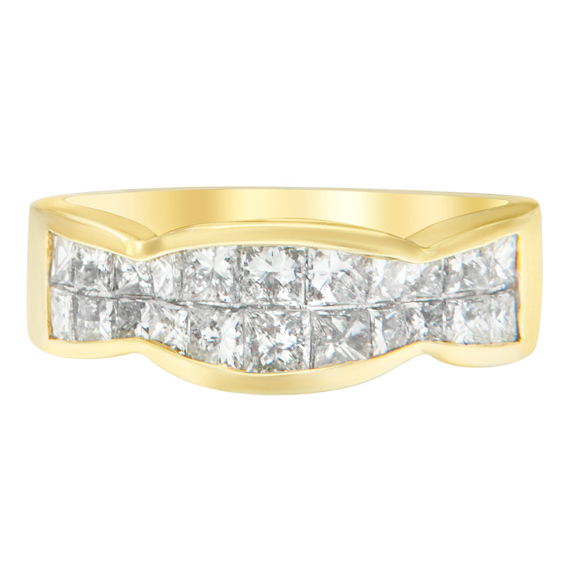 14k Yellow Gold 1 1/3 ct TDW Princess Diamond Cluster Ring (G-H SI1-SI2)