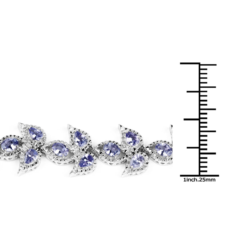 6.75 Carat Genuine Tanzanite .925 Sterling Silver Bracelet