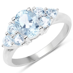 2.32 Carat Genuine Blue Topaz .925 Sterling Silver Ring