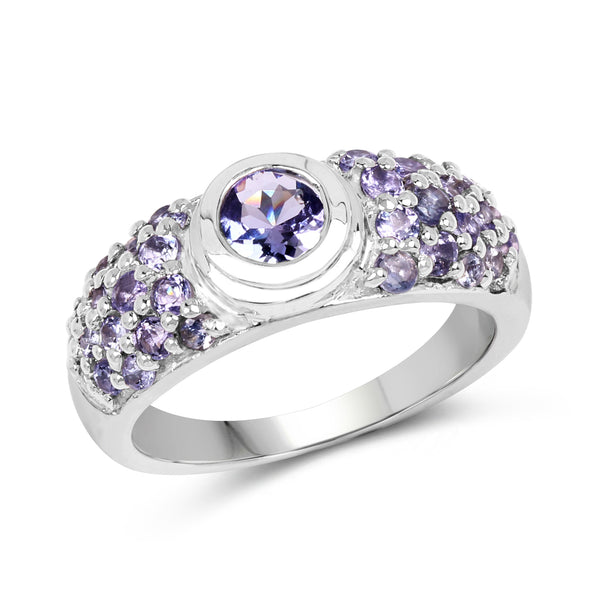 1.45 Carat Genuine Tanzanite .925 Sterling Silver Ring