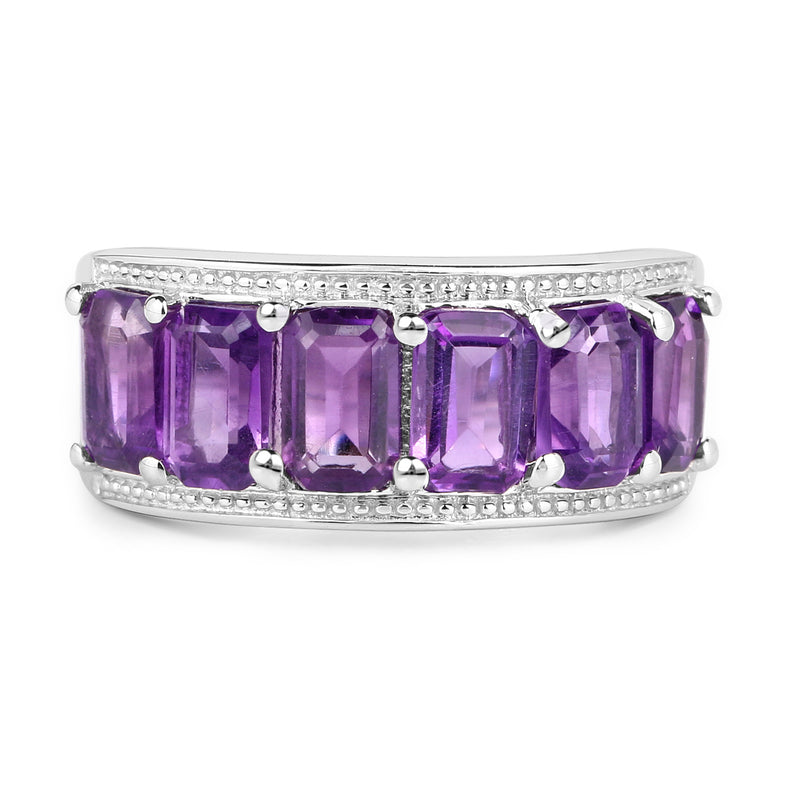 3.30 Carat Genuine Amethyst .925 Sterling Silver Ring