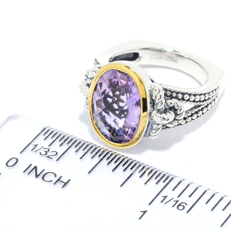 925 Sterling Silver Women Solitaire Ring Pink Amethyst
