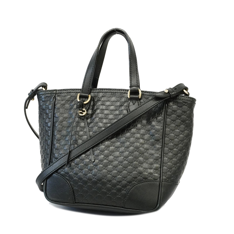 Auth Gucci 2WAY Bag Guccishima 449241 Womens HandbagShoulder Bag Black