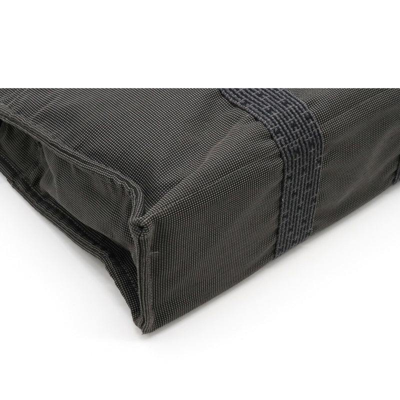 HERMES Hermes Aleline Tote MM Bag Handbag Canvas Gray Black
