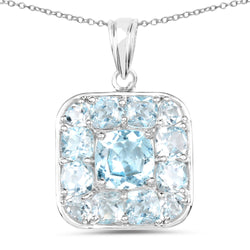 10.05 Carat Genuine Blue Topaz .925 Sterling Silver Pendant