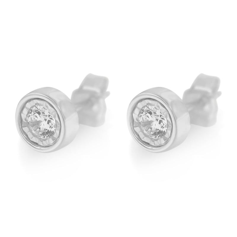 10K White Gold Diamond Floral Stud Earrings (3/8 cttw, I-J Color, I2-I3 Clarity)