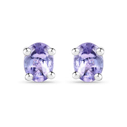 0.34 Carat Genuine Tanzanite .925 Sterling Silver Earrings