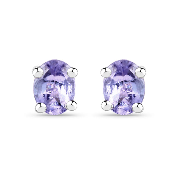 0.34 Carat Genuine Tanzanite .925 Sterling Silver Earrings