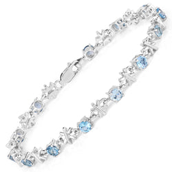 4.16 Carat Genuine Blue Topaz .925 Sterling Silver Bracelet