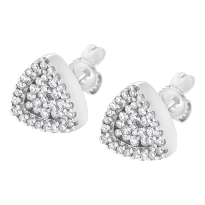 14K White Gold 1/2 cttw Trillion Shaped Diamond Stud Earrings (H-I Clarity, SI2-I1 Color)