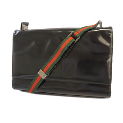 Auth Gucci Shoulder Bag Sherry 001 3248 Patent Leather Black
