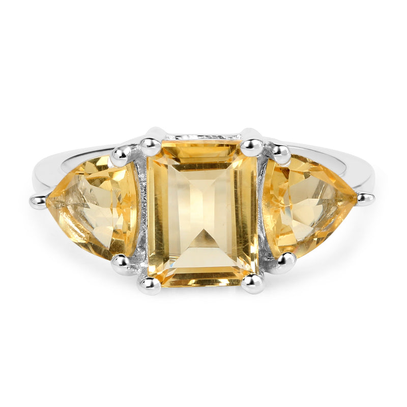 3.00 Carat Genuine Citrine .925 Sterling Silver Ring