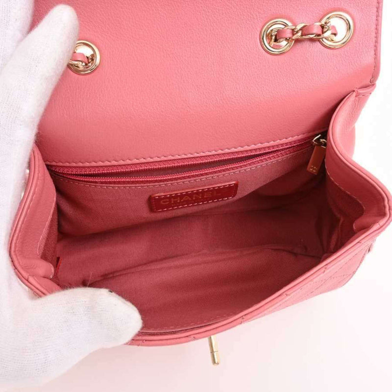 Chanel Womens Leather Shoulder Bag Pink