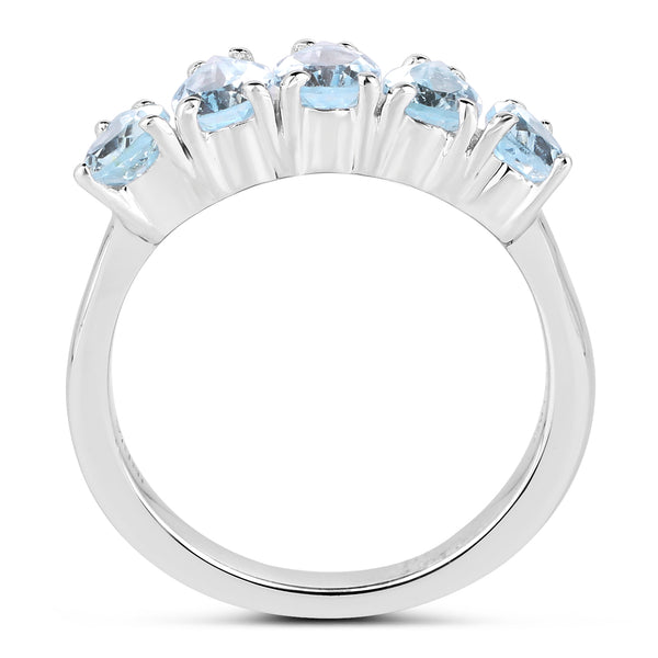 2.40 Carat Genuine Blue Topaz .925 Sterling Silver Ring