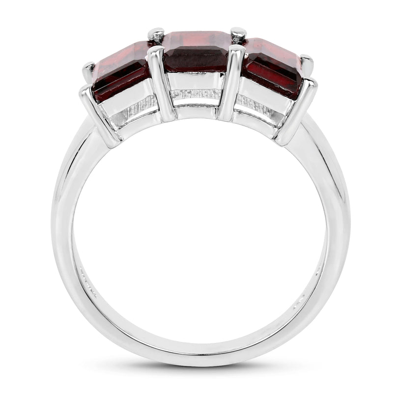 3.60 Carat Genuine Garnet .925 Sterling Silver Ring