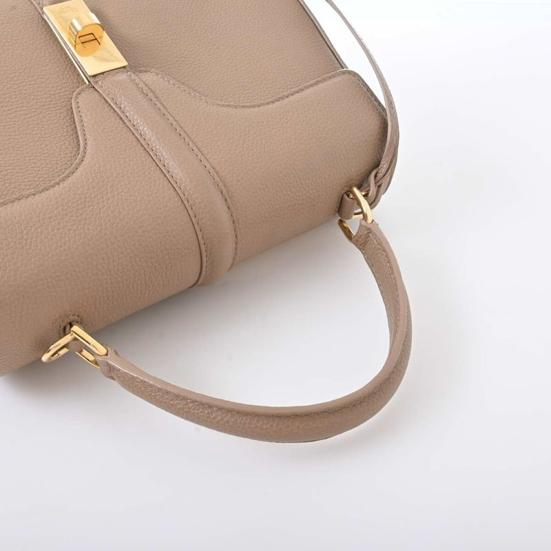 Celine Leather Handbag Beige