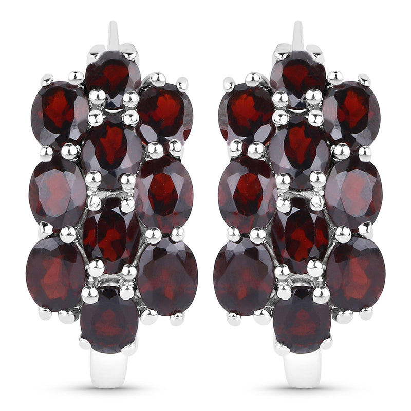 10.40 Carat Genuine Garnet .925 Sterling Silver 3 Piece Jewelry Set (Ring, Earrings, and Pendant w/ Chain)