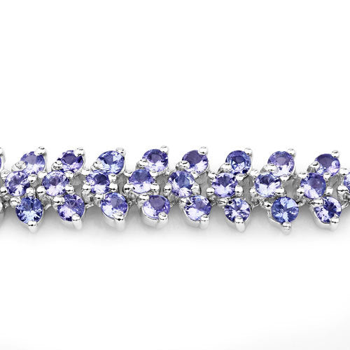 10.08 Carat Genuine Tanzanite .925 Sterling Silver Bracelet