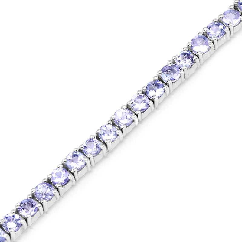 5.30 Carat Genuine Tanzanite .925 Sterling Silver Bracelet