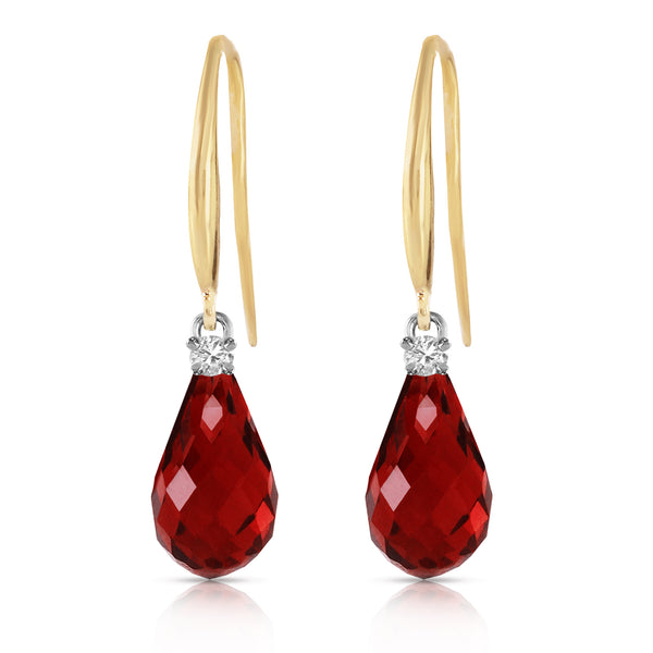 4.6 Carat 14K Solid Yellow Gold Joya Garnet Diamond Earrings