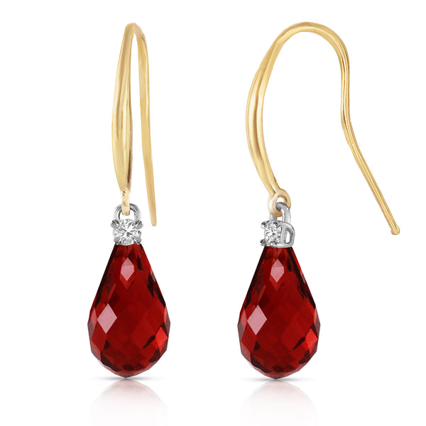 4.6 Carat 14K Solid Yellow Gold Joya Garnet Diamond Earrings