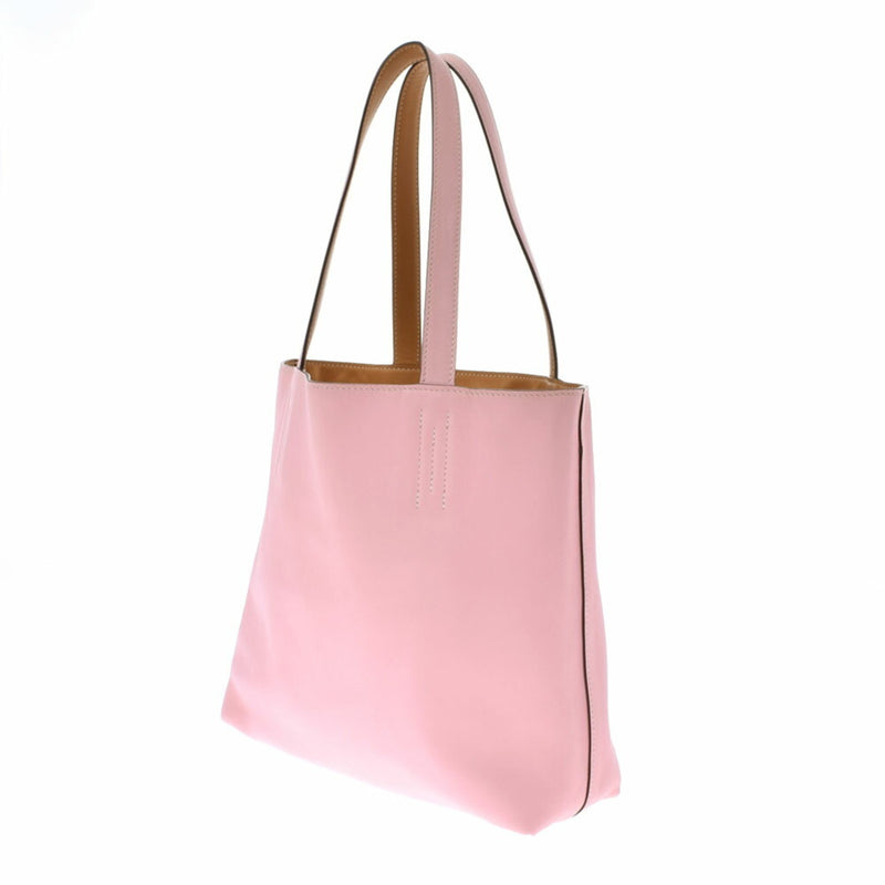 HERMES Hermes Double Sense 36 Reversible Curry / Rose Sakura X Engraved (around 2016) Unisex Vosikkim Tote Bag