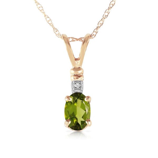 0.46 Carat 14K Solid Yellow Gold Love Murmur Peridot Diamond Necklace