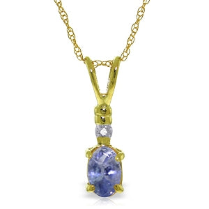 0.46 Carat 14K Solid Yellow Gold Daybreak Tanzanite Diamond Necklace