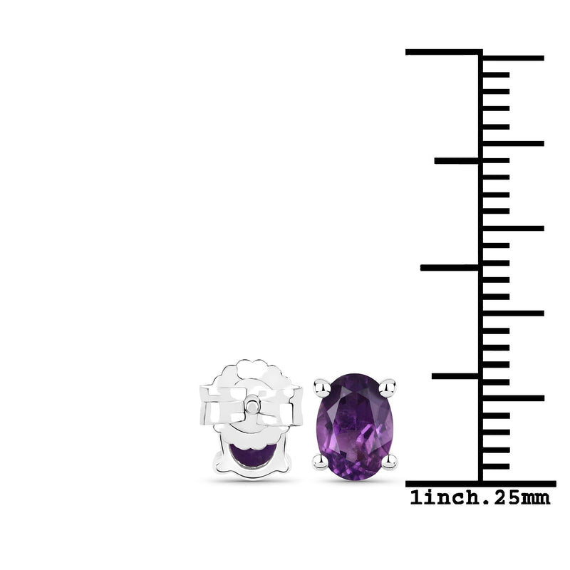 1.56 Carat Genuine Amethyst .925 Sterling Silver Earrings