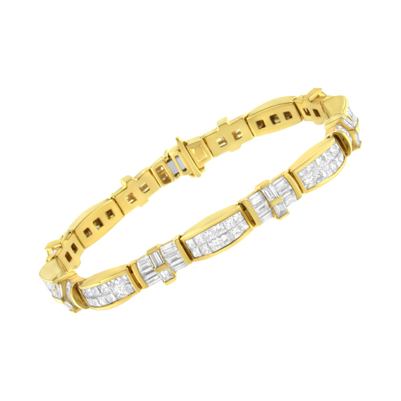 14K Yellow Gold Multi--Cut Diamond Ties of Love Eternity Bracelet(11.25 cttw,G-H Color,VS1-VS2 Clarity)