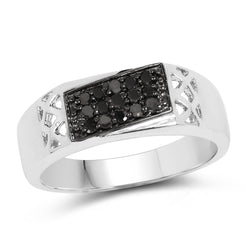 0.23 Carat Genuine Black Diamond .925 Sterling Silver Ring