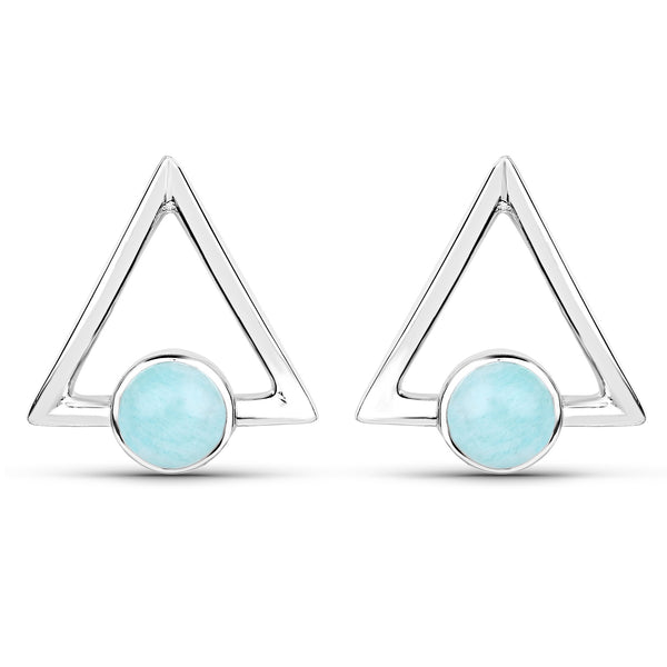 1.02 Carat Genuine Amazonite .925 Sterling Silver Earrings