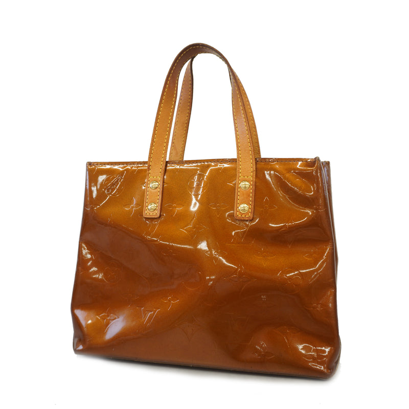 Auth Louis Vuitton Monogram Vernis Lead PM M91146 Womens Handbag Bronze