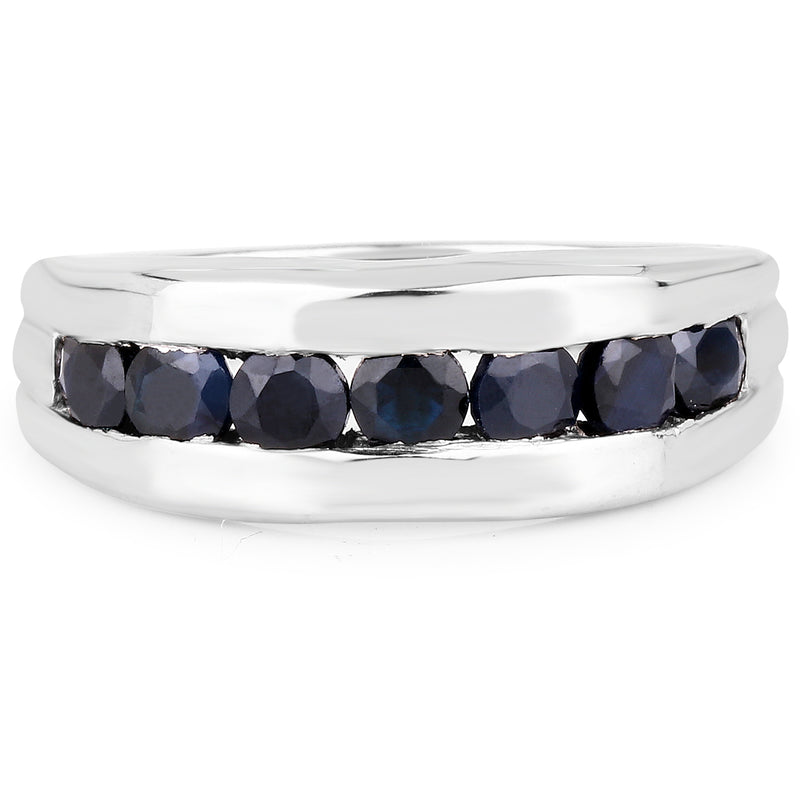 0.96 Carat Genuine Blue Sapphire .925 Sterling Silver Ring