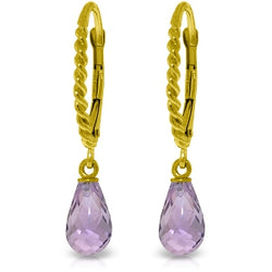 3 Carat 14K Solid Yellow Gold Athena Amethyst Earrings