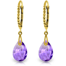 6 Carat 14K Solid Yellow Gold Aphrodite Amethyst Earrings