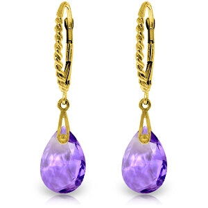 6 Carat 14K Solid Yellow Gold Aphrodite Amethyst Earrings