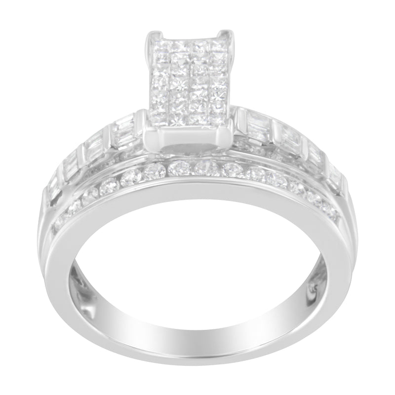 10KT White Gold Diamond Composite Ring (1 cttw, H-I Color, SI2-I1 Clarity)