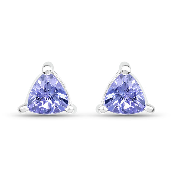 0.46 Carat Genuine Tanzanite .925 Sterling Silver Earrings