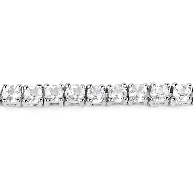 4.96 Carat Genuine White Topaz .925 Sterling Silver Bracelet