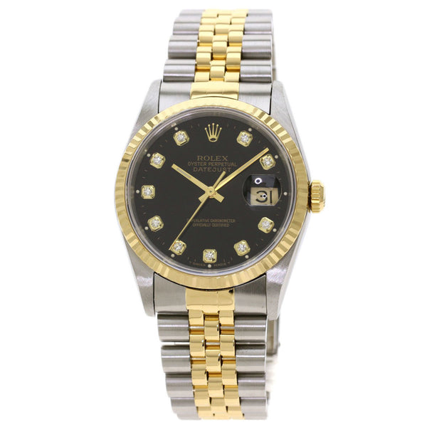 Rolex 16233G Datejust 10P Diamond Watch Stainless Steel / SSxK18YG Mens ROLEX