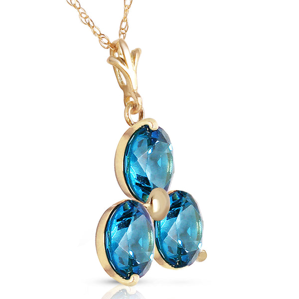 0.75 Carat 14K Solid Yellow Gold All That Jazz Blue Topaz Necklace